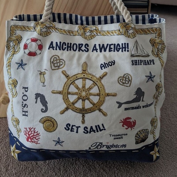 Brighton Sail Into Summer Canvas Large Beach Tote Collectible 2014 Nautical - Picture 2 of 5
